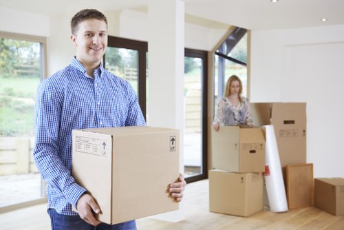 Experienced removal team loading a truck